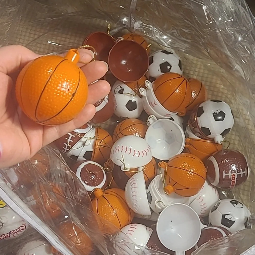 Decorative hanging sports ornaments soccer football basketball baseball 3 sets